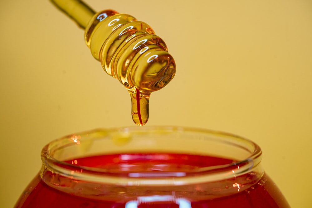 Pure raw honey in a jar